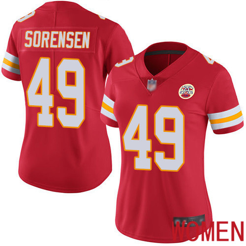 Women Kansas City Chiefs #49 Sorensen Daniel Red Team Color Vapor Untouchable Limited Player Nike NFL Jersey->youth nfl jersey->Youth Jersey